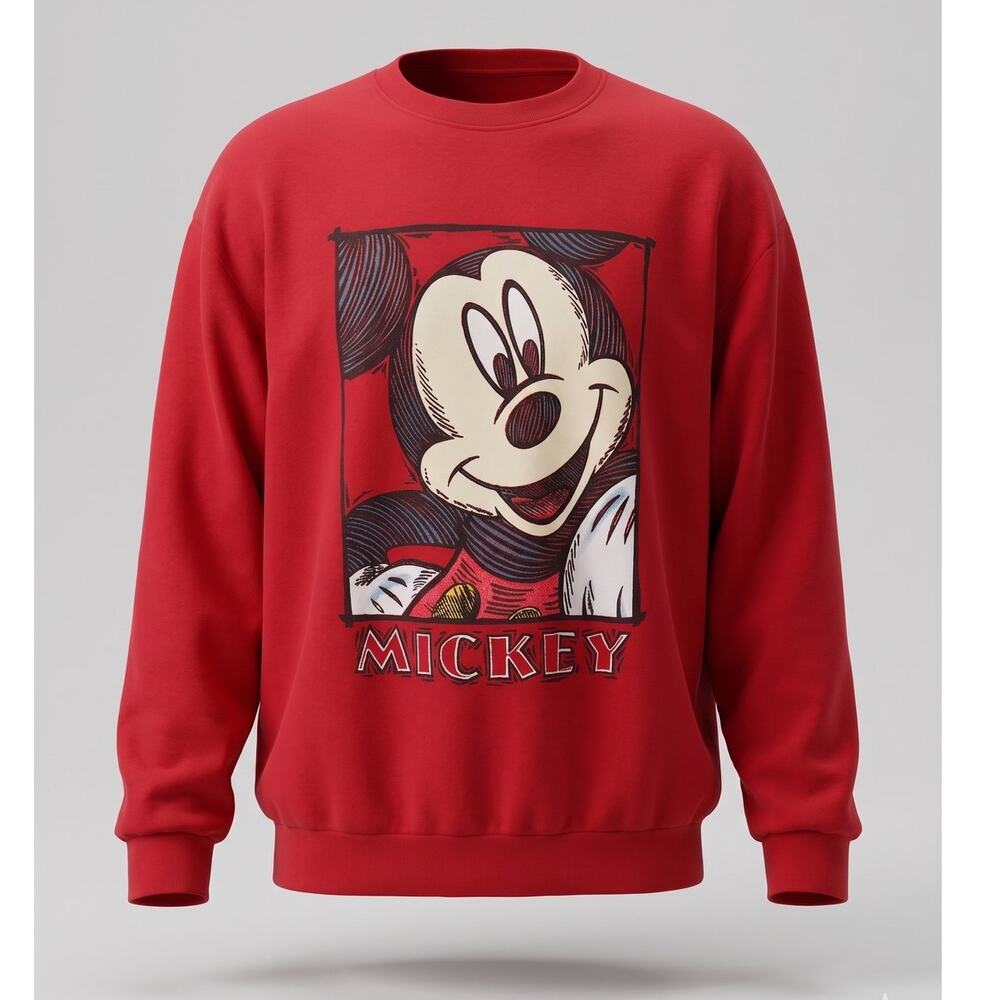 Vintage Disney Unisex XL 90s Retro Kidcore Grunge Mickey Pullover Sweatshirt